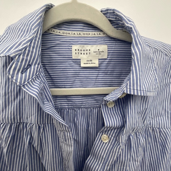 Broome Street Stripe Poplin Swing Shirtdress In Fresh White/sound Blue - Picture 4 of 4